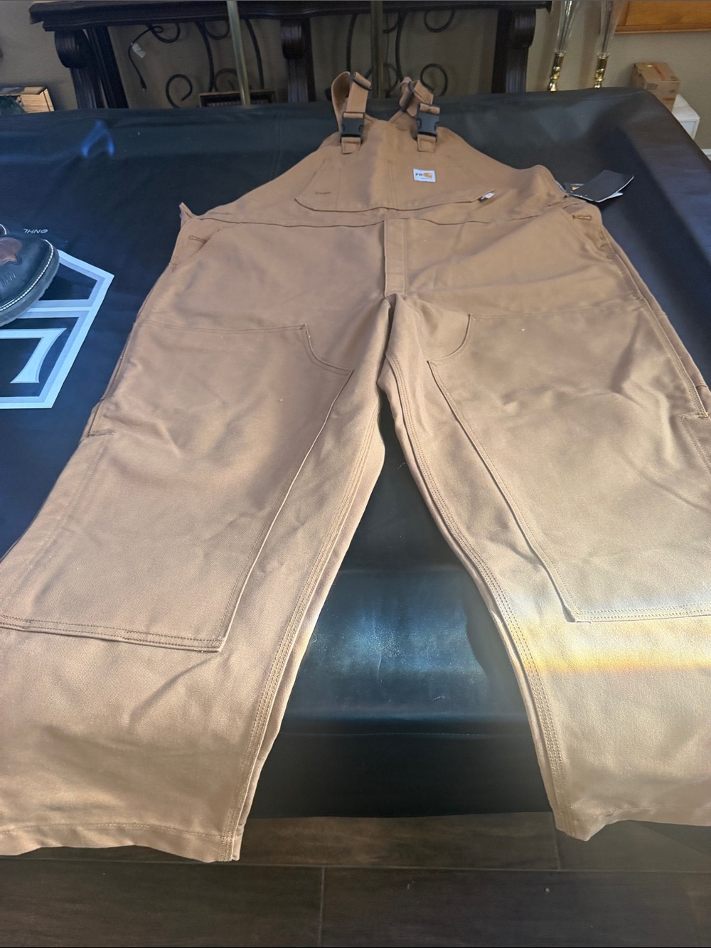 Carhartt Men’s Brown Duck Bib Overalls with Utility Pockets